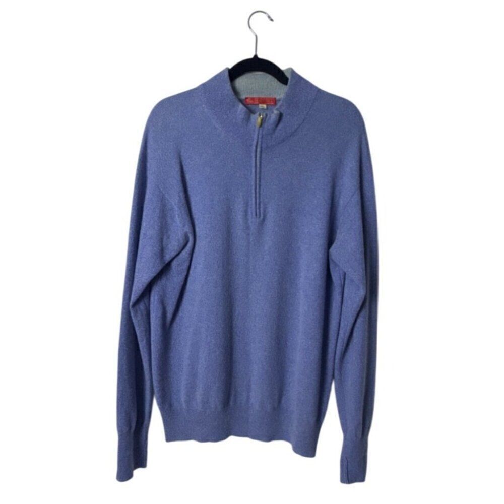 Riccardo Piacenza Mens 100% Kashmir Half-Zip Sweater Made In Italy